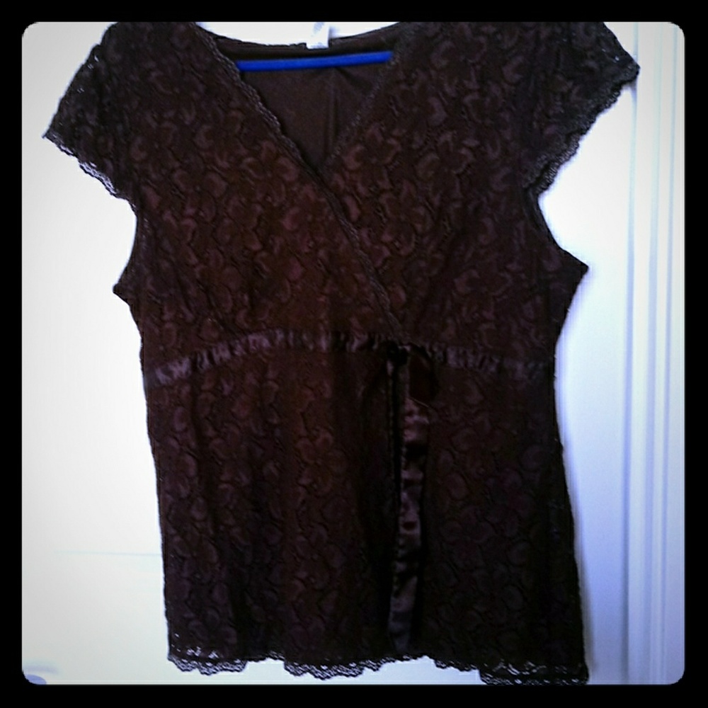 Lacey chocolate blouse